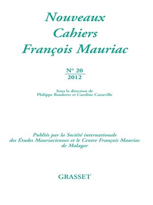 cover image of Nouveaux cahiers François Mauriac N°20